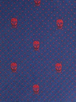 Alexander McQueen Skull embroidered silk tie