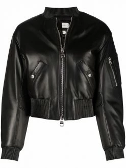 Alexander McQueen polished-finish zip-fastening jacket
