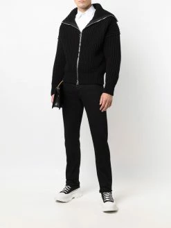 Alexander McQueen ribbed-knit zip-up jacket