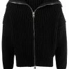 Alexander McQueen ribbed-knit zip-up jacket