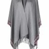 Alexander McQueen logo-trim knitted cape