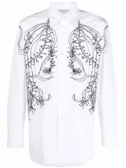 Alexander McQueen Meadow-embroidered cotton shirt
