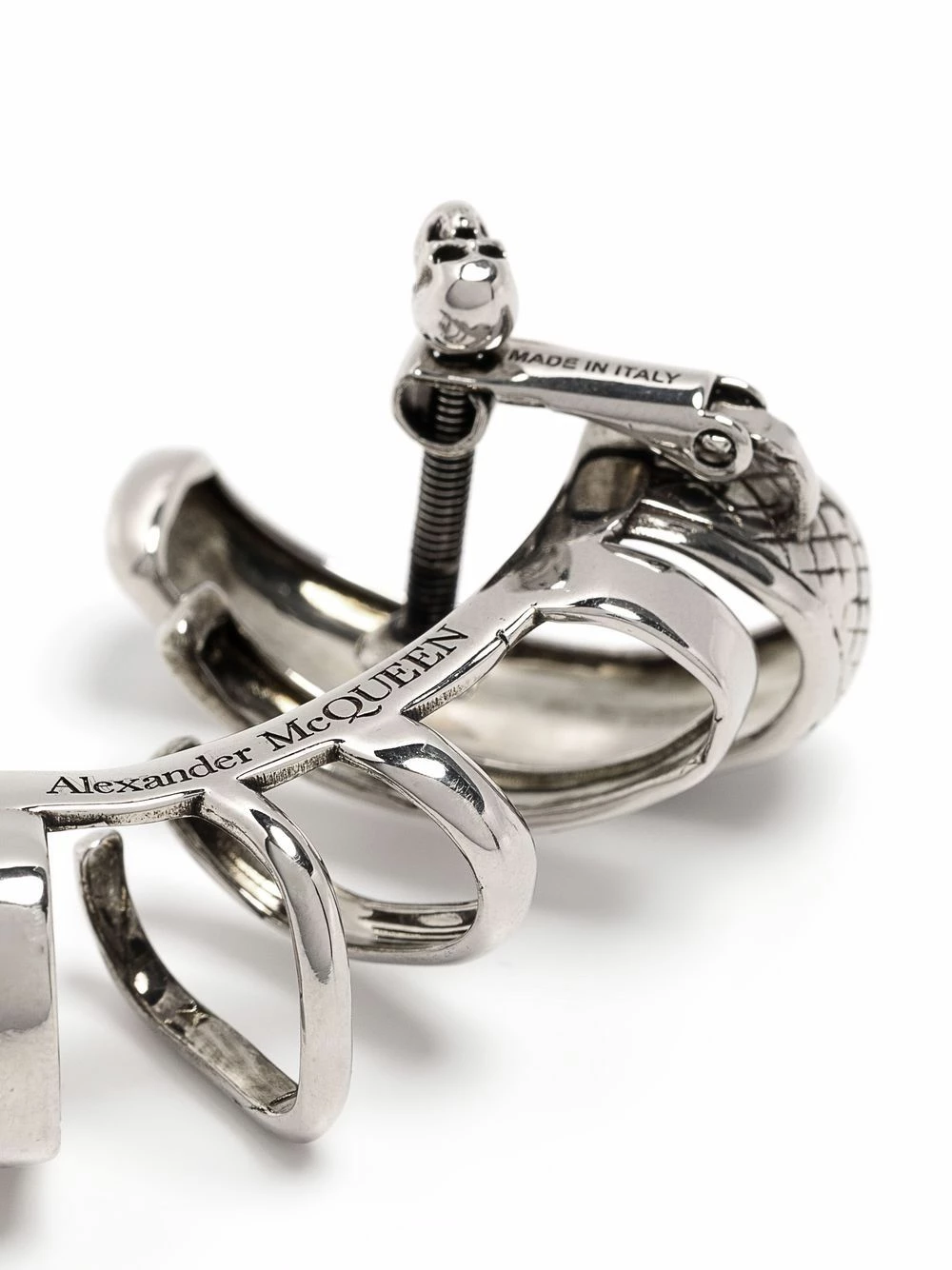 Alexander McQueen Punk floral engraved multi hoop ear cuff 3 Alexander McQueen Punk floral-engraved multi-hoop ear cuff