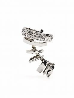 Alexander McQueen Punk floral-engraved multi-hoop ear cuff