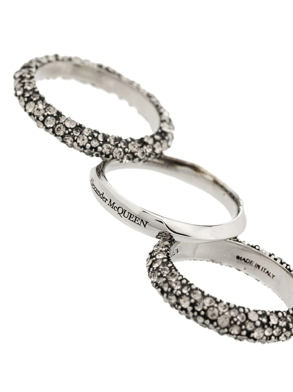 Alexander McQueen Set of three crystal embellished rings 4 Alexander McQueen set of three crystal-embellished rings