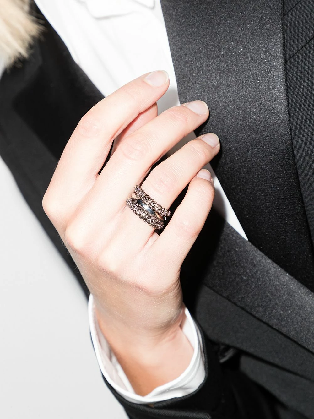 Alexander McQueen Set of three crystal embellished rings 2 Alexander McQueen set of three crystal-embellished rings