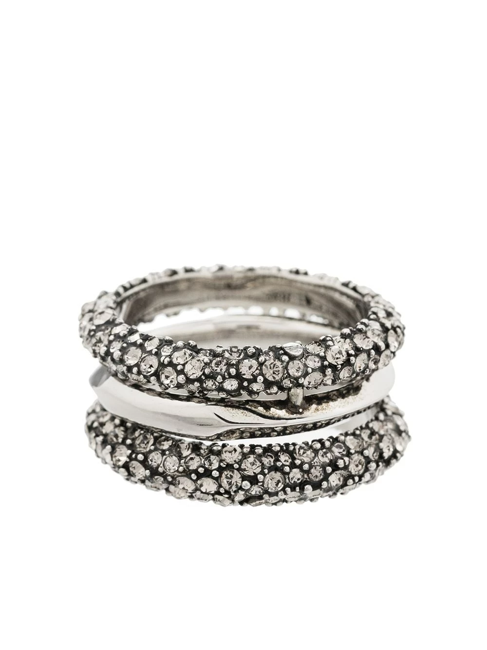 Alexander McQueen Set of three crystal embellished rings 3 Alexander McQueen set of three crystal-embellished rings