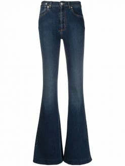 Alexander McQueen mid-rise flared-leg denim jeans