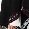 Alexander McQueen logo-trim tasseled poncho scarf