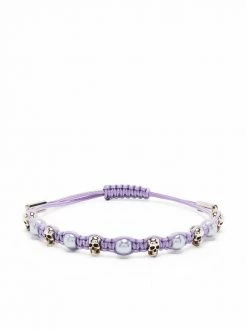 Alexander McQueen skull-appliqué beaded bracelet
