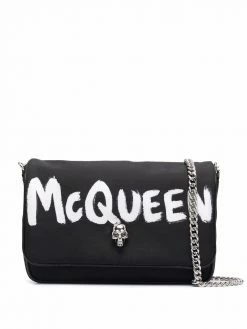 Alexander McQueen logo-graffiti-print crossbody bag