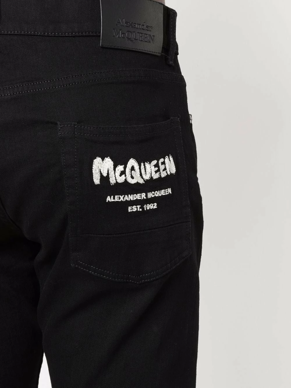 Alexander McQueen Logo embroidered skinny jeans 5 Alexander McQueen logo-embroidered skinny jeans