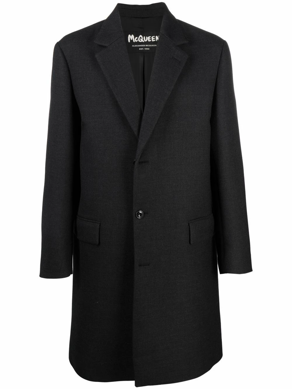 Alexander McQueen Single breasted button front coat 1 Alexander McQueen single-breasted button-front coat