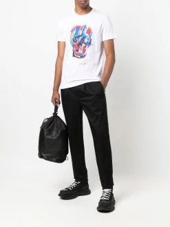 Alexander McQueen painterly skull-print short-sleeve T-shirt