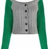 Alexander McQueen two-tone cable-knit cardigan