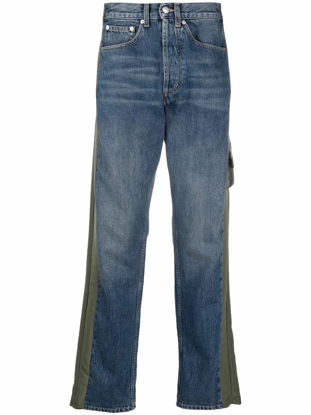 Alexander McQueen Panelled straight leg jeans 1 Alexander McQueen panelled straight-leg jeans