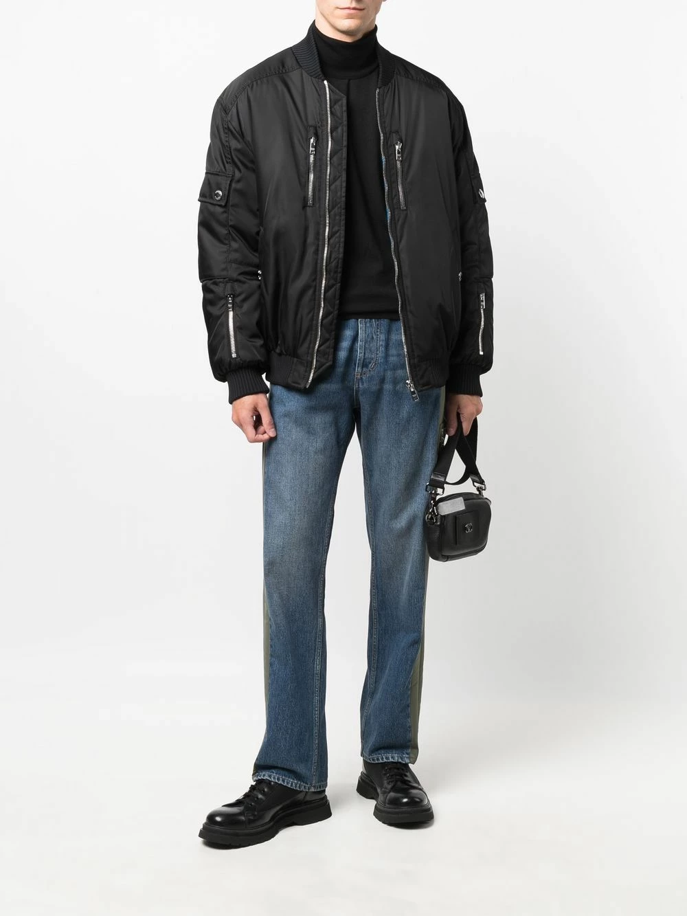 Alexander McQueen Panelled straight leg jeans 2 Alexander McQueen panelled straight-leg jeans