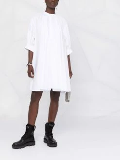 Alexander McQueen flared band-collar dress