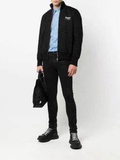 Alexander McQueen logo-patch bomber jacket