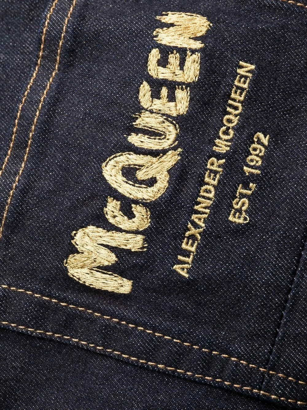Alexander McQueen Logo embroidered slim fit jeans 6 Alexander McQueen logo-embroidered slim-fit jeans