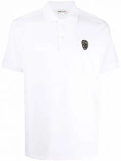 Alexander McQueen bead-embellished Skull polo shirt