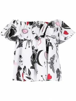 Alexander McQueen sketch-print blouse