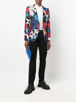 Alexander McQueen Papercut-print tailored blazer