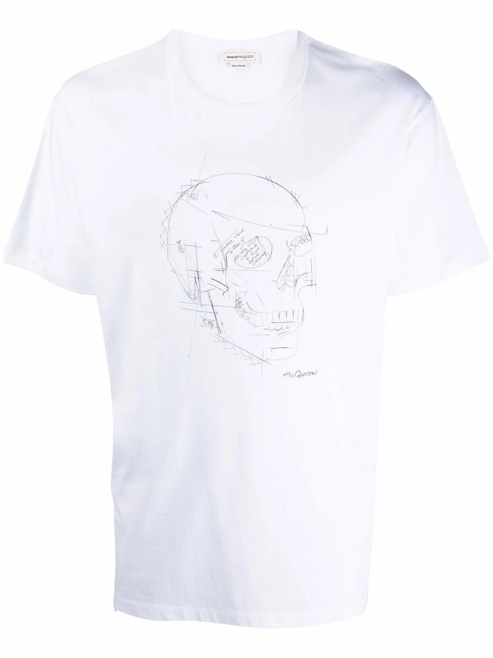 Alexander McQueen Illustrated skull logo print T shirt 1 Alexander McQueen illustrated skull logo-print T-shirt