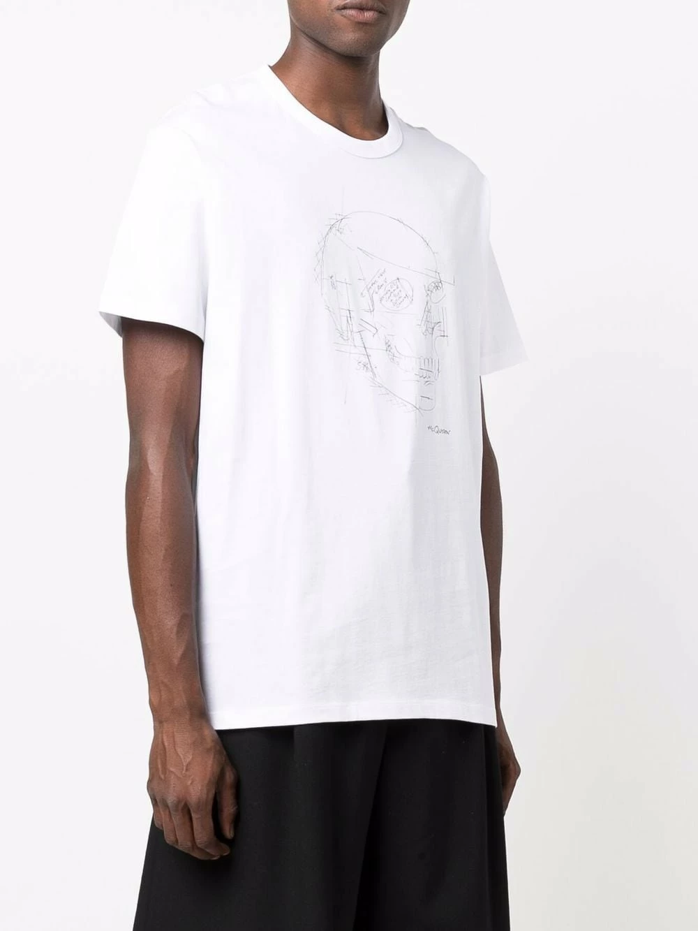 Alexander McQueen Illustrated skull logo print T shirt 3 Alexander McQueen illustrated skull logo-print T-shirt
