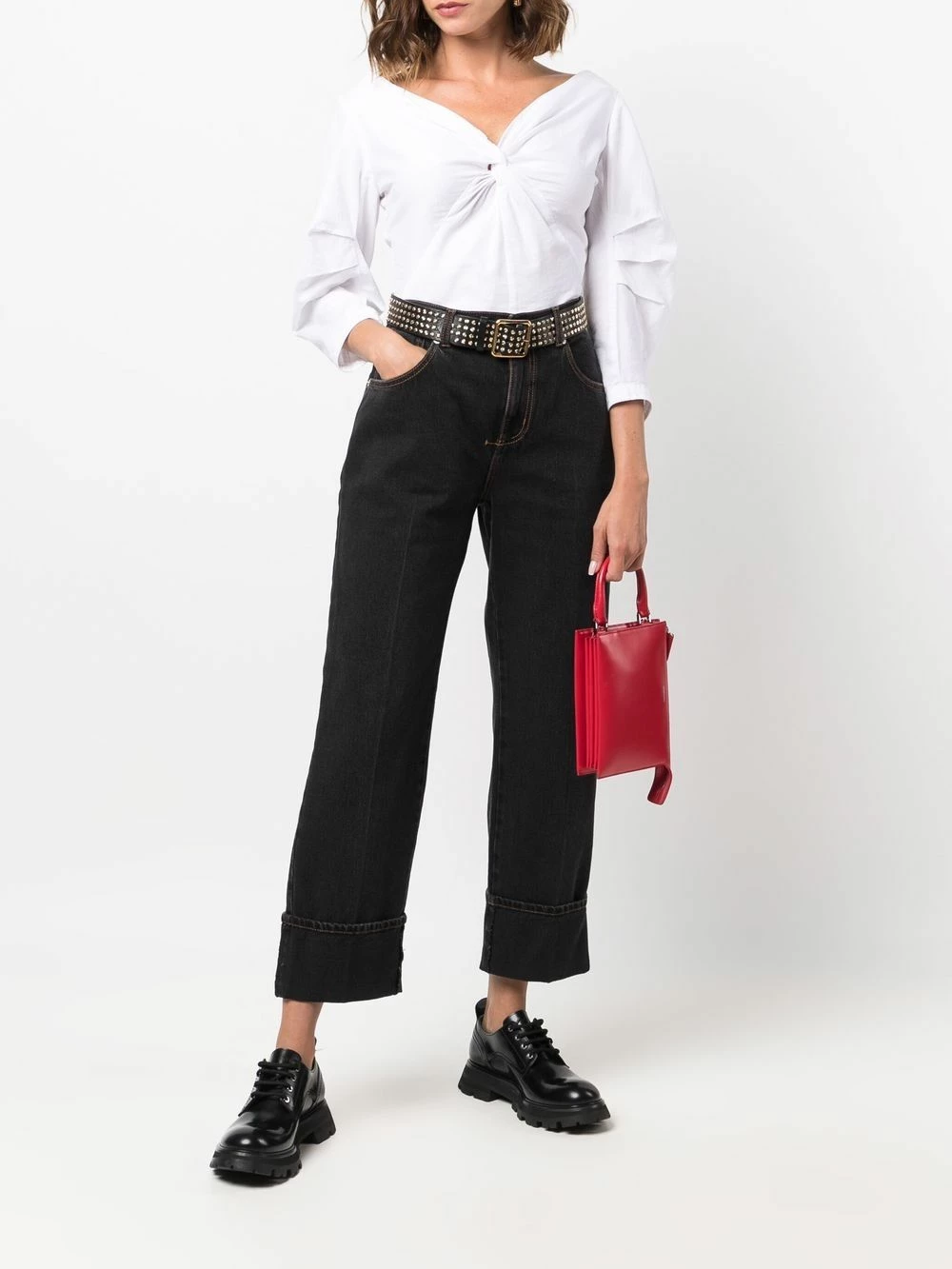 Alexander McQueen High waisted cropped jeans 2 Alexander McQueen high-waisted cropped jeans