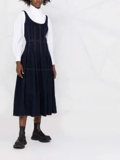 Alexander McQueen stitched detailing flared midi dress