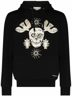 Alexander McQueen skull-embroidered cotton hoodie