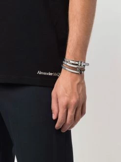 Alexander McQueen holographic skull-charm wraparound bracelet