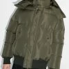Alexander McQueen logo-print hooded padded coat