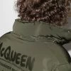 Alexander McQueen logo-print hooded padded coat