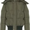 Alexander McQueen logo-print hooded padded coat