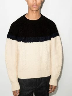 Alexander McQueen two-tone cable-knit jumper