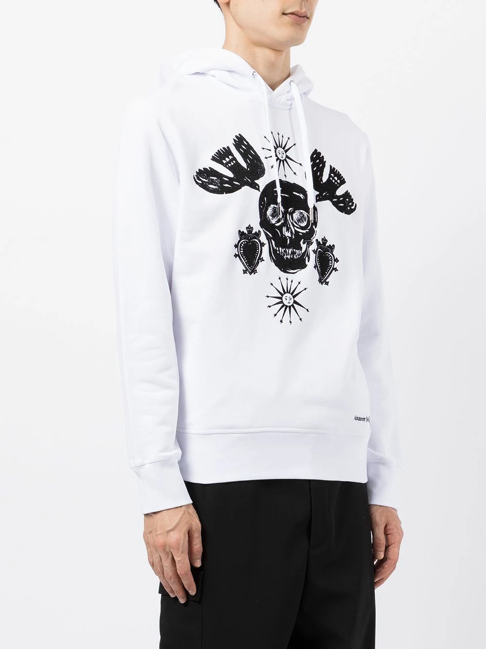 Alexander McQueen Graphic print drawstring hodie 3 Alexander McQueen graphic-print drawstring hodie