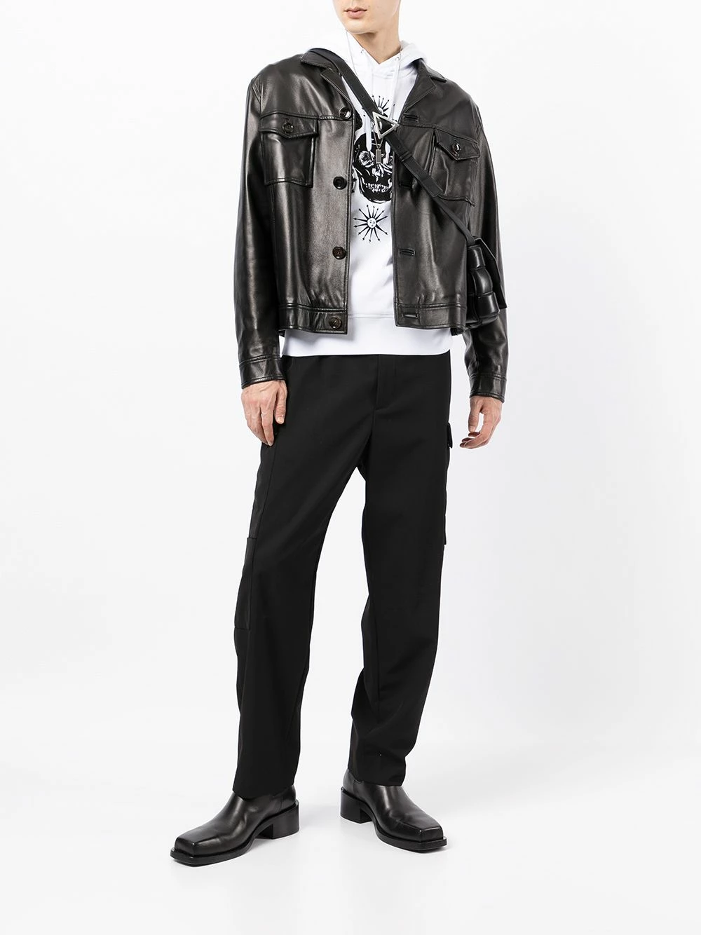 Alexander McQueen Graphic print drawstring hodie 2 Alexander McQueen graphic-print drawstring hodie