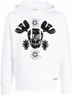 Alexander McQueen graphic-print drawstring hodie
