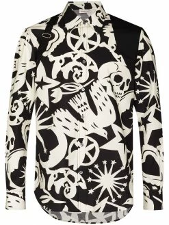 Alexander McQueen skull print harness shirt