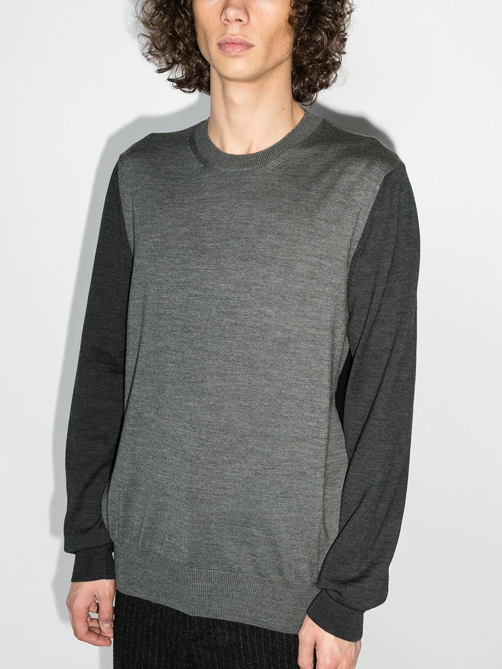 Alexander McQueen Panelled crew neck jumper 2 Alexander McQueen panelled crew neck jumper