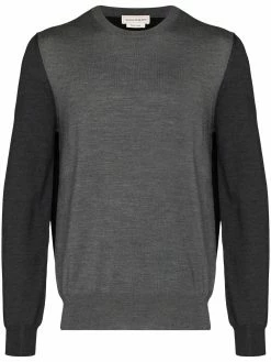 Alexander McQueen panelled crew neck jumper