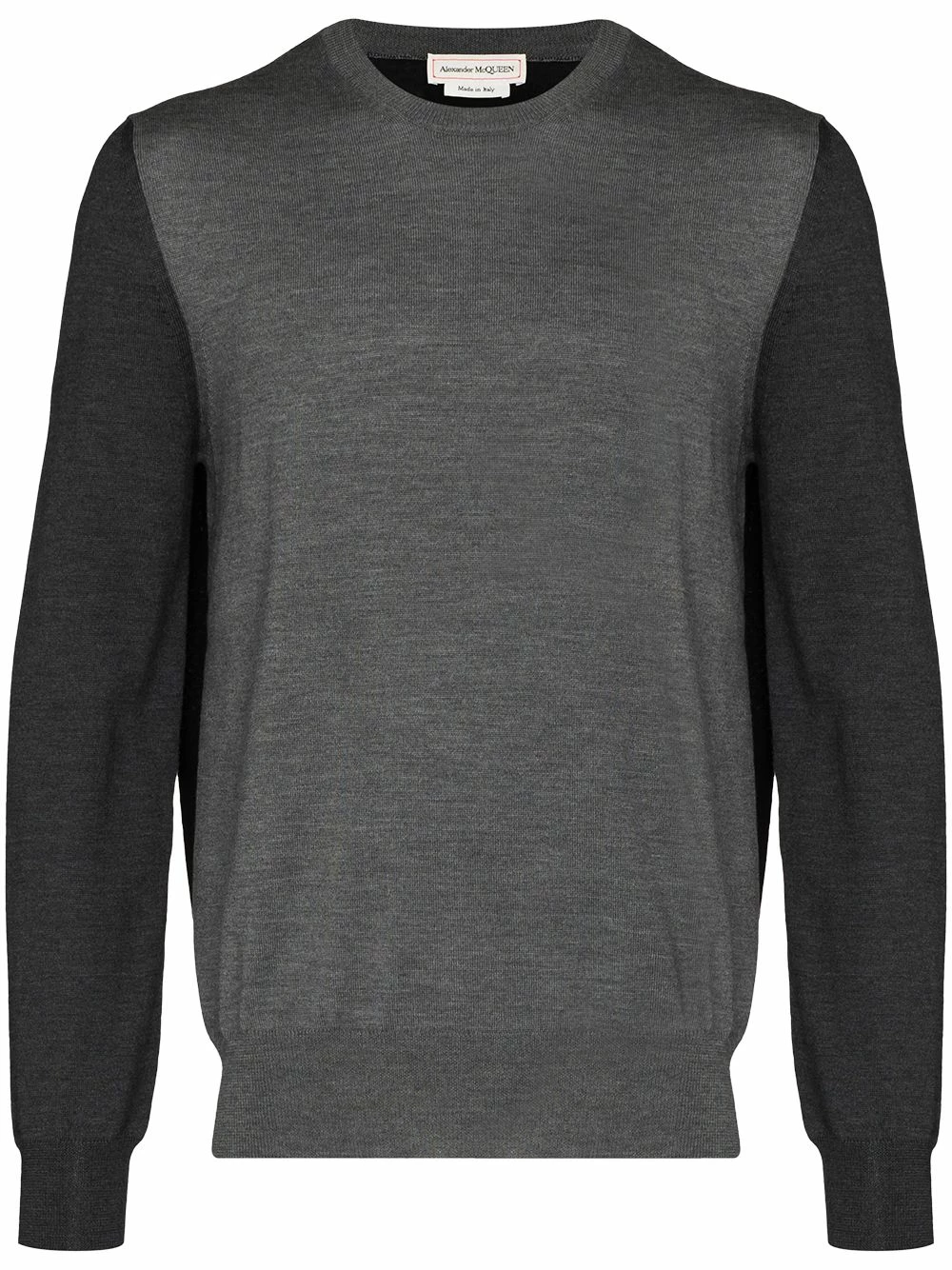 Alexander McQueen Panelled crew neck jumper 1 Alexander McQueen panelled crew neck jumper