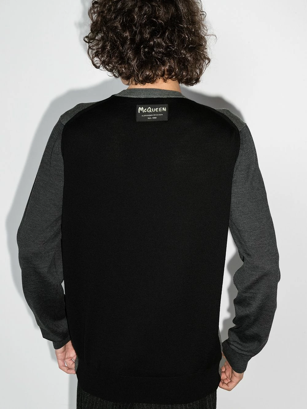 Alexander McQueen Panelled crew neck jumper 3 Alexander McQueen panelled crew neck jumper