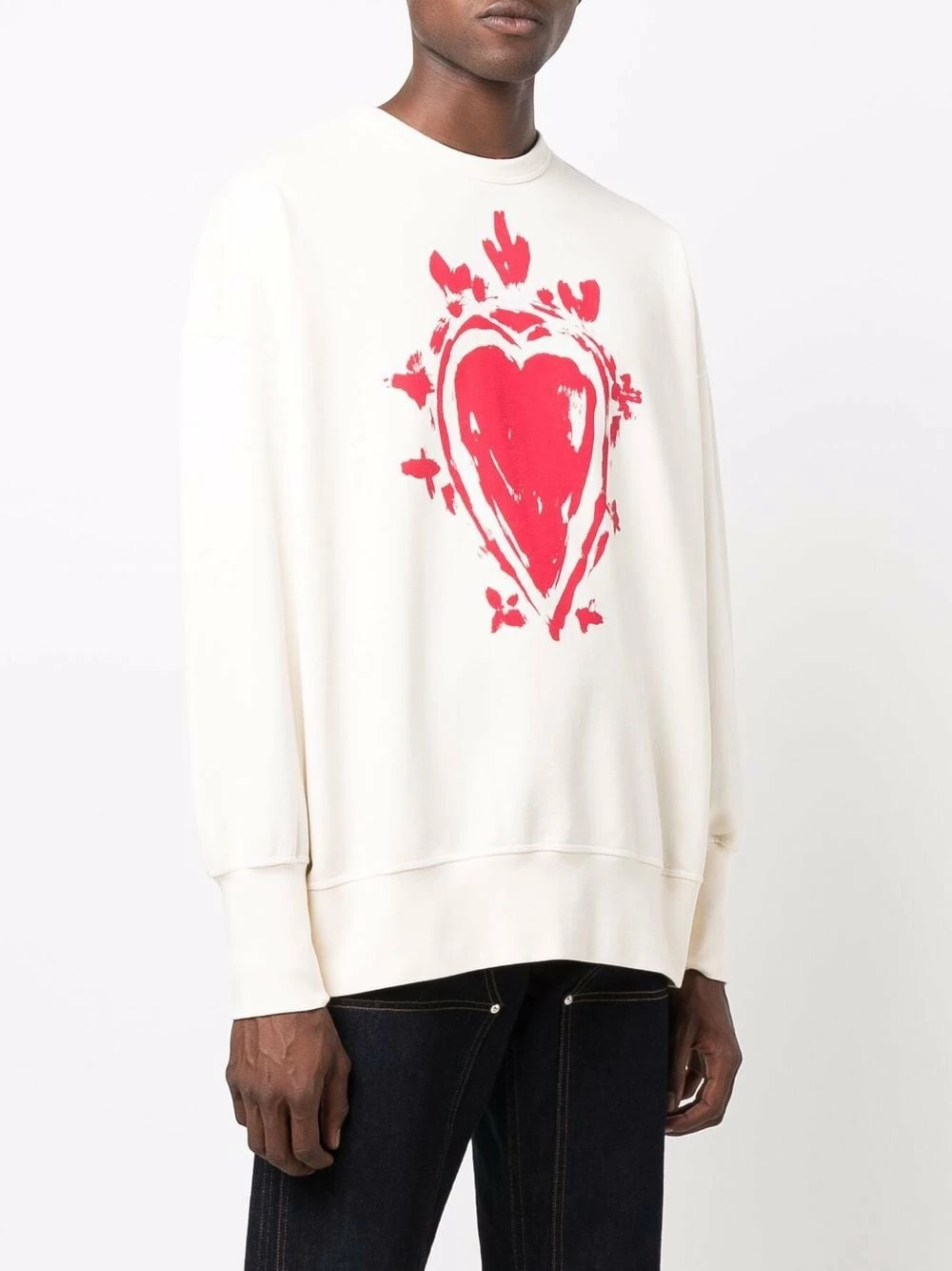 Alexander McQueen Heart print cotton sweatshirt 3 Alexander McQueen heart-print cotton sweatshirt