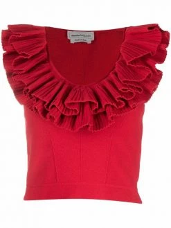 Alexander McQueen ruffle sleeveless knit top