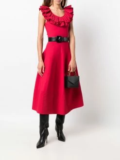 Alexander McQueen ribbed detailing full midi skirt