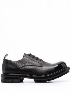 Alexander McQueen metallised-toecap lace-up shoes