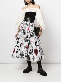 Alexander McQueen ruffle-detail puff-sleeve dress